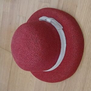 Red straw hat